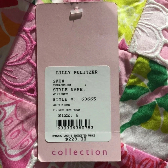 Lilly Pulitzer Kelly dress pink orange patchwork 6 New with tags - Picture 9 of 11